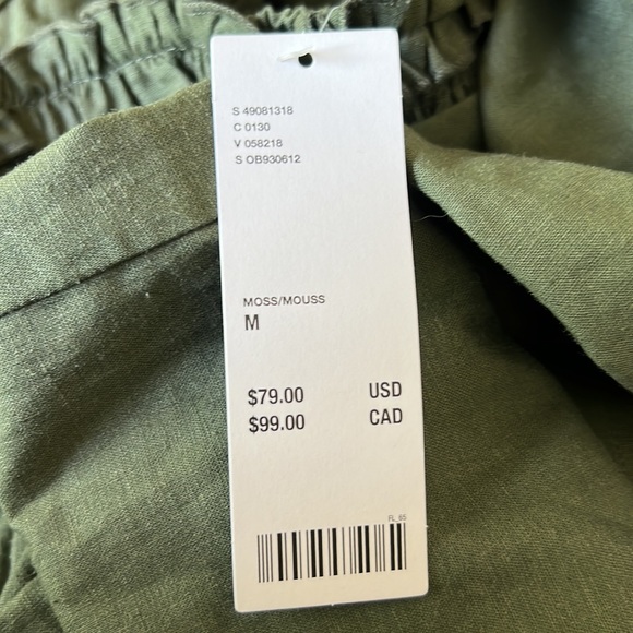 Urban Outfitters Midi Linen Dress in Moss size Medium with Slit - Picture 6 of 6